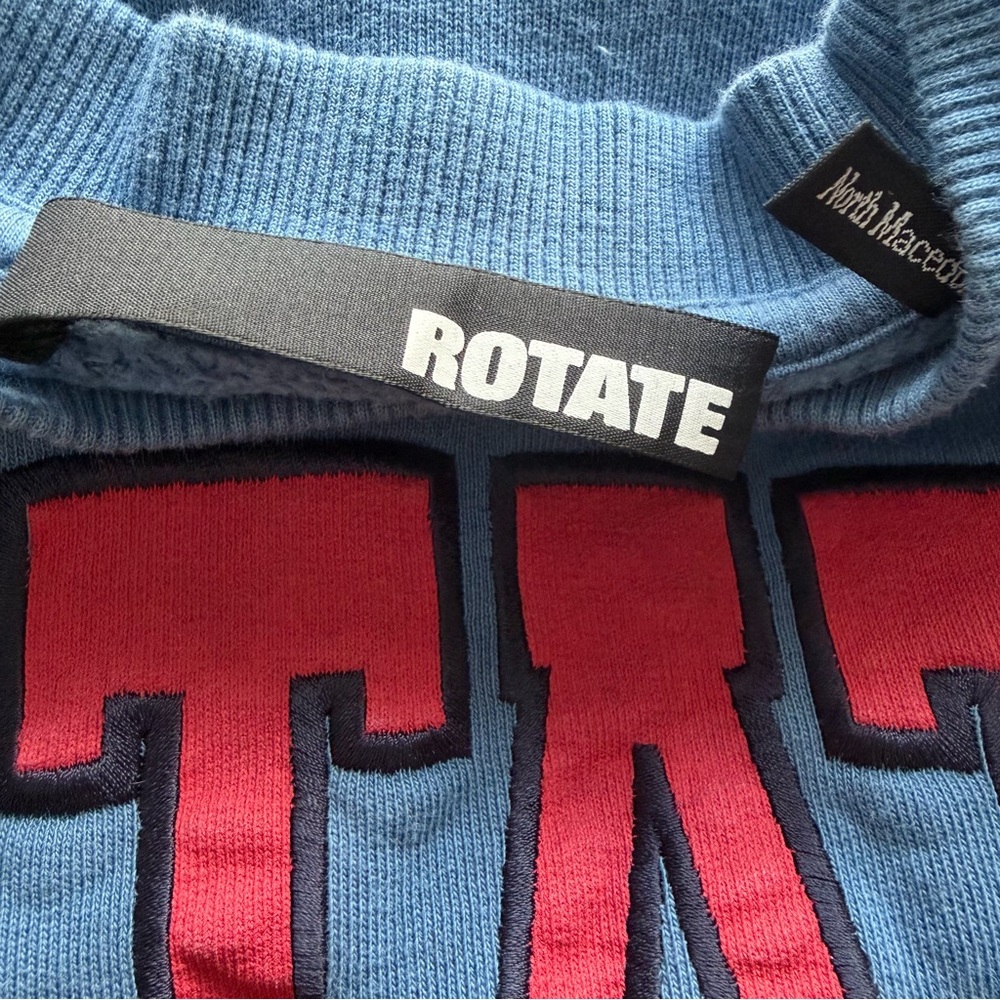 Rotate Birger Christensen Sunday Heavy Sweat Crewneck Blue Size X-Small - Picture 7 of 10